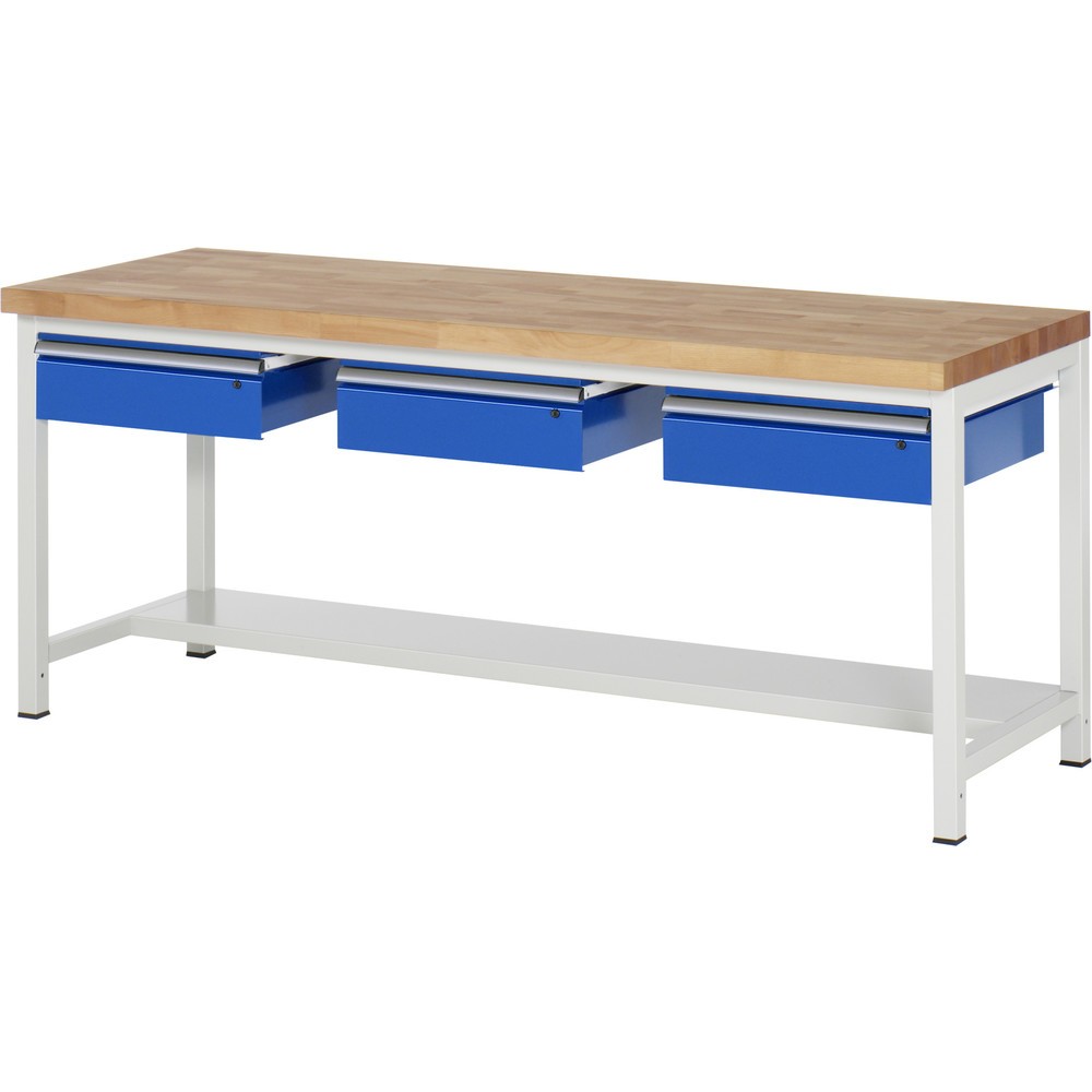Produktabbildung Nr. 1: RAU Établi série 8000, HxlxP 840 x 2 000 x 700 mm, 3 tiroirs, 1 tablette profondeur 320 mm
