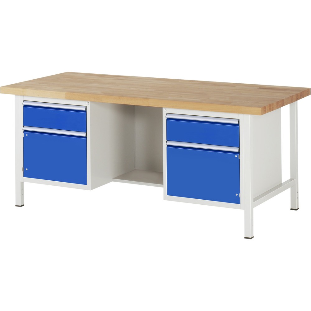 Produktabbildung Nr. 1: RAU Établi série 8000, 2 caissons, 1 porte battante, HxlxP 840 x 2 000 x 900 mm, 2 tiroirs