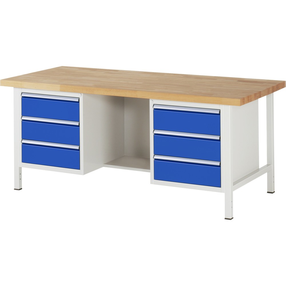 Produktabbildung Nr. 1: RAU Établi série 8000, 2 caissons, HxlxP 840 x 1 040 x 2 000 x 900 mm, 6 tiroirs extractibles à 90 %