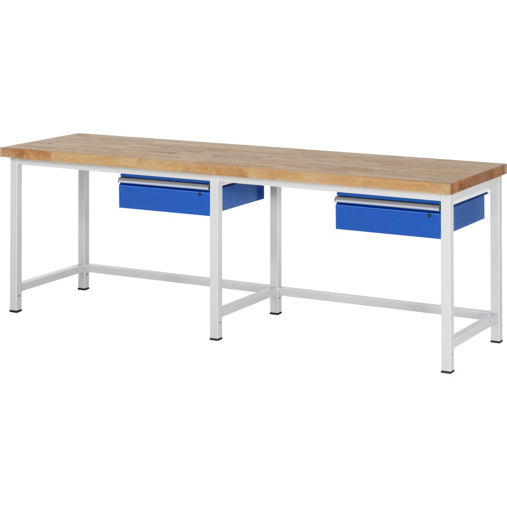 Illustration du produit: RAU Établi série 8000, HxlxP 840-1 040 x 2 500 x 700 mm, 2 tiroirs