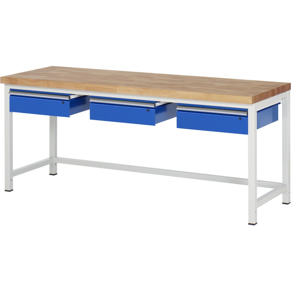 Produktabbildung Nr. 1: RAU Établi série 8000, HxlxP 840-1 040 x 2 000 x 700 mm, 3 tiroirs, tiroirs capacité de charge des tiroirs 50 kg