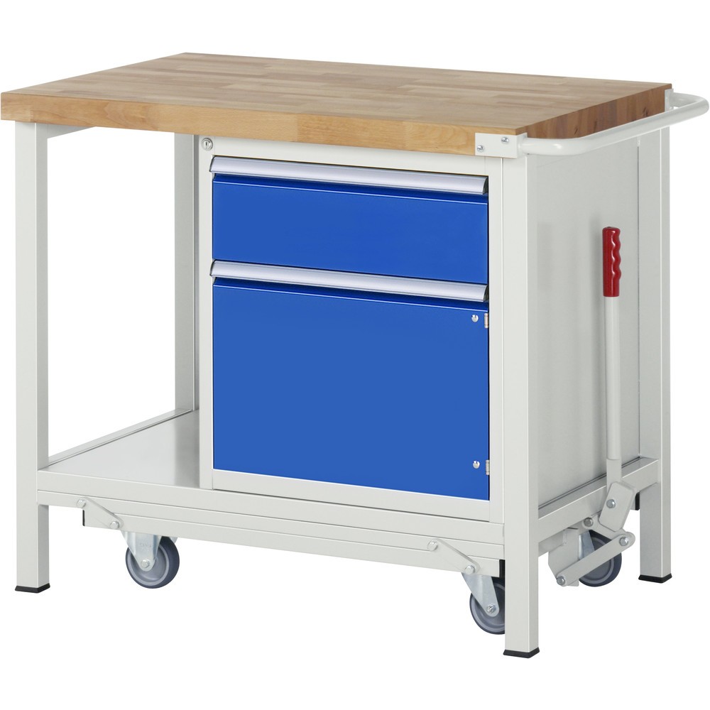 Produktabbildung Nr. 1: RAU Établi avec châssis série 8000, HxlxP 880 x 1 000 x 700 mm, 1 caisson sous plateau, avec 1 tiroir et 1 porte battante