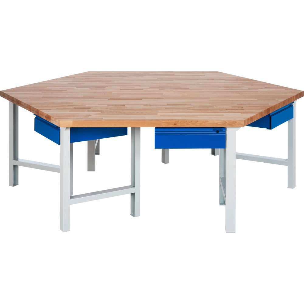 Produktabbildung Nr. 1: RAU Gruppenwerkbank Serie 4000, HxBxT 840 x 2.700 x 2.340 mm, 6 Schubladen mit Griffkantung