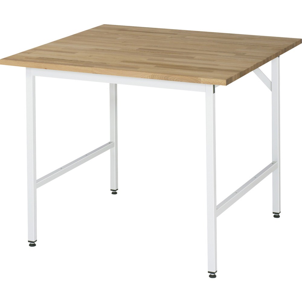 Produktabbildung Nr. 1: RAU höhenverstellbarer Werktisch Serie JERRY, HxBxT 800-850 x 1.000 x 1.000 mm, Arbeitsplatte Buche-Massiv