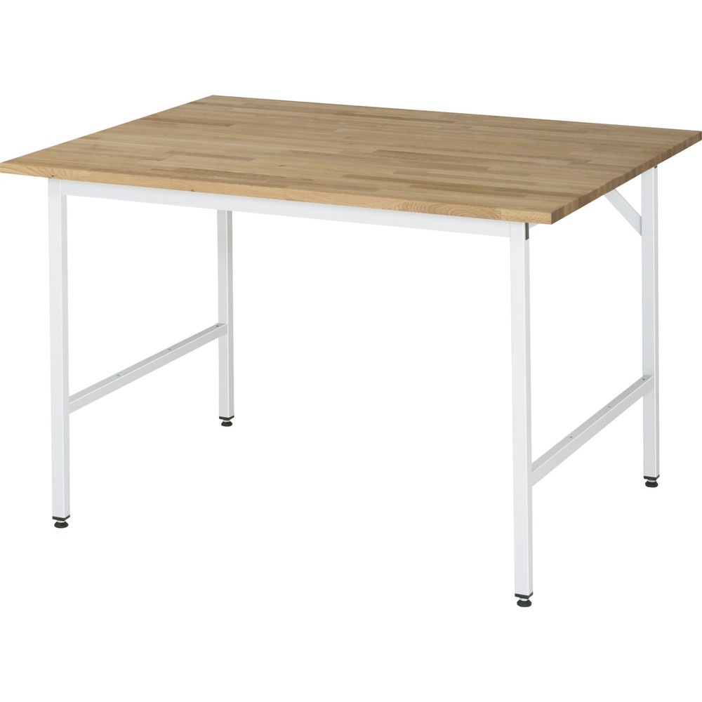Produktabbildung Nr. 1: RAU höhenverstellbarer Werktisch Serie JERRY, HxBxT 800-850 x 1.250 x 1.000 mm, Arbeitsplatte Buche-Massiv