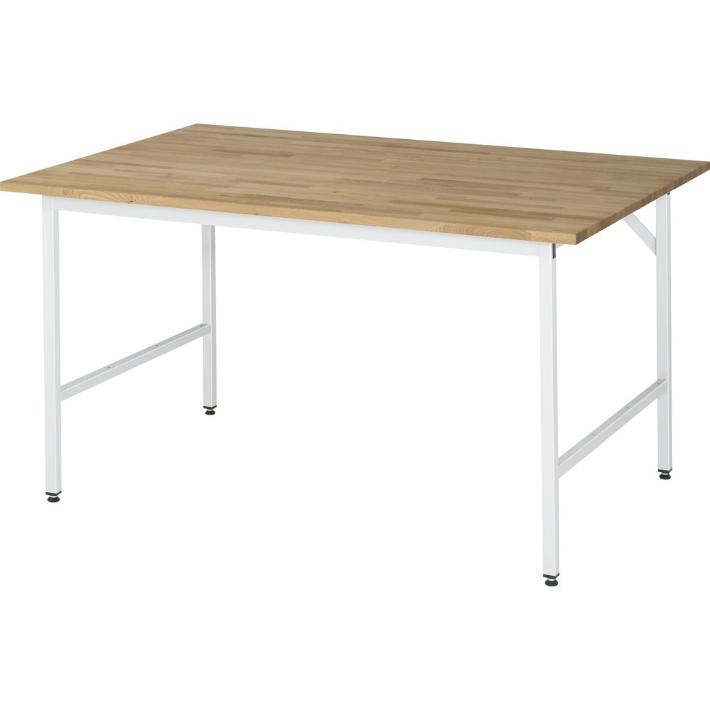 Produktabbildung Nr. 1: RAU höhenverstellbarer Werktisch Serie JERRY, HxBxT 800-850 x 1.500 x 1.000 mm, Arbeitsplatte Buche-Massiv