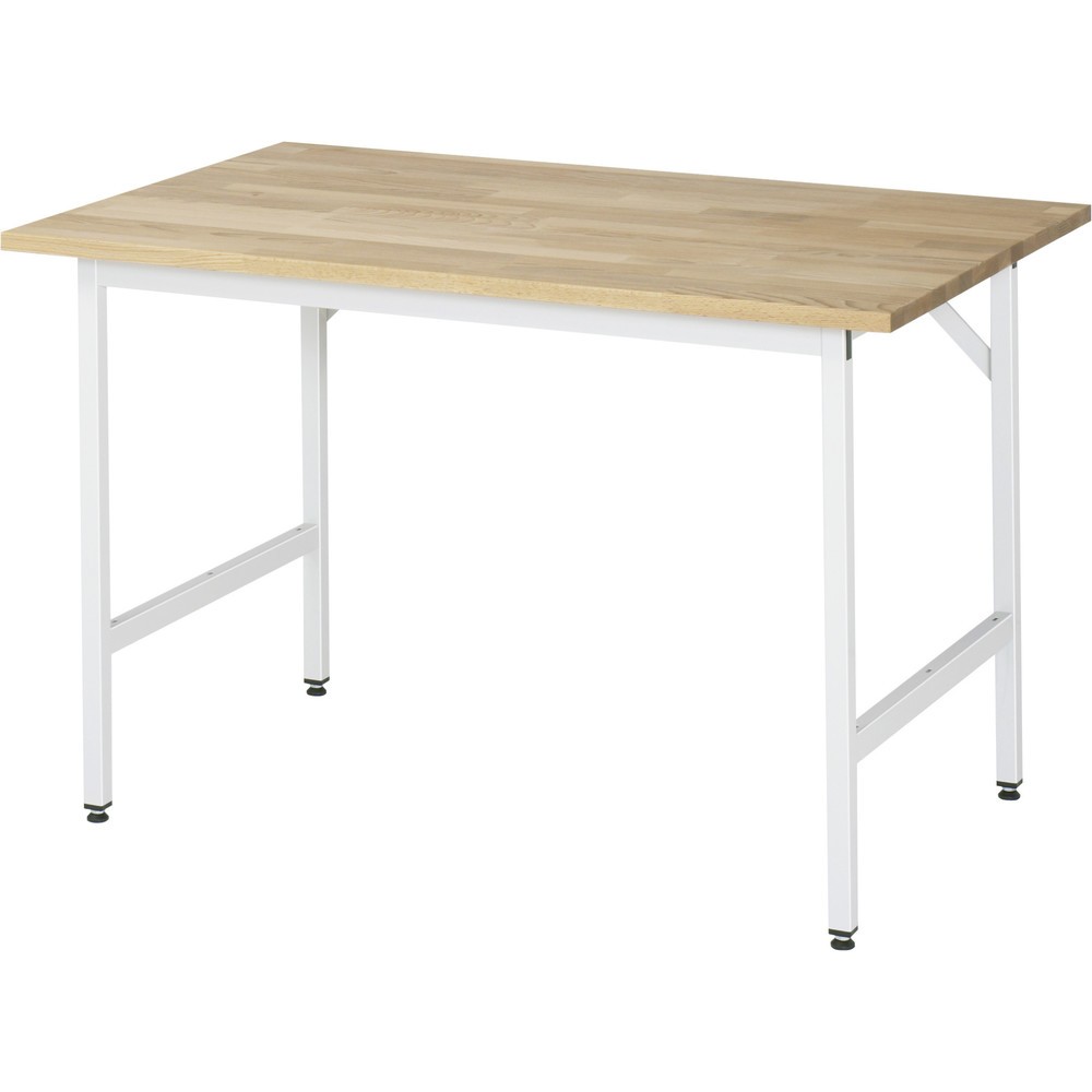 Produktabbildung Nr. 1: RAU höhenverstellbarer Werktisch Serie JERRY, HxBxT 800-850 x 1.250 x 800 mm, Arbeitsplatte Buche-Massiv