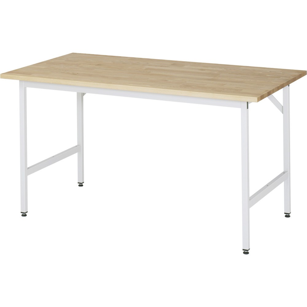 Produktabbildung Nr. 1: RAU höhenverstellbarer Werktisch Serie JERRY, HxBxT 800-850 x 1.500 x 800 mm, Arbeitsplatte Buche-Massiv