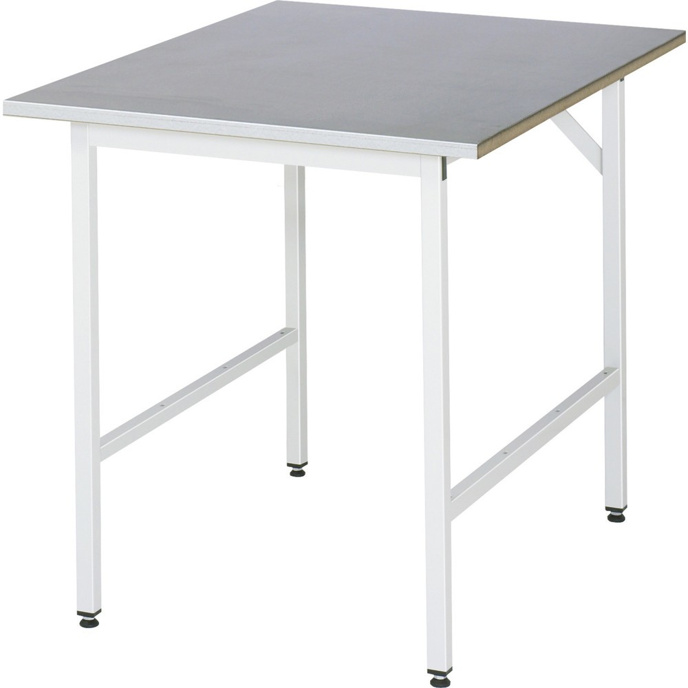 Produktabbildung Nr. 1: RAU höhenverstellbarer Werktisch Serie JERRY, HxBxT 800-850 x 750 x 1.000 mm, Arbeitsplatte Edelstahlblech-Belag