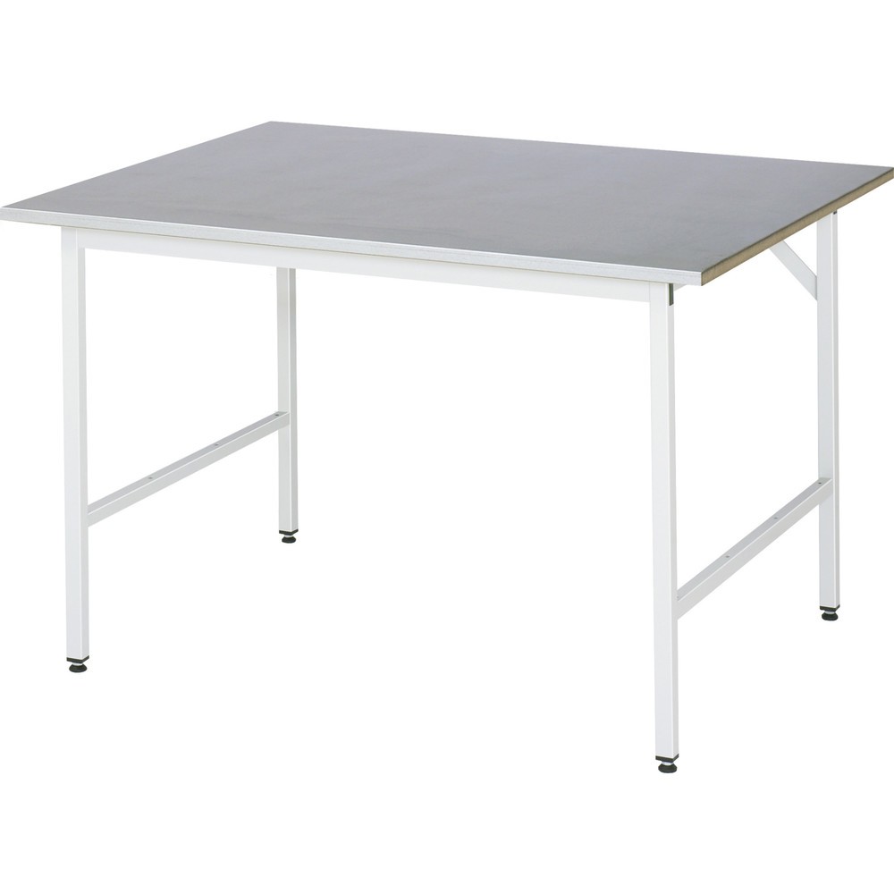 Produktabbildung Nr. 1: RAU höhenverstellbarer Werktisch Serie JERRY, HxBxT 800-850 x 1.250 x 1.000 mm, Arbeitsplatte Edelstahlblech-Belag