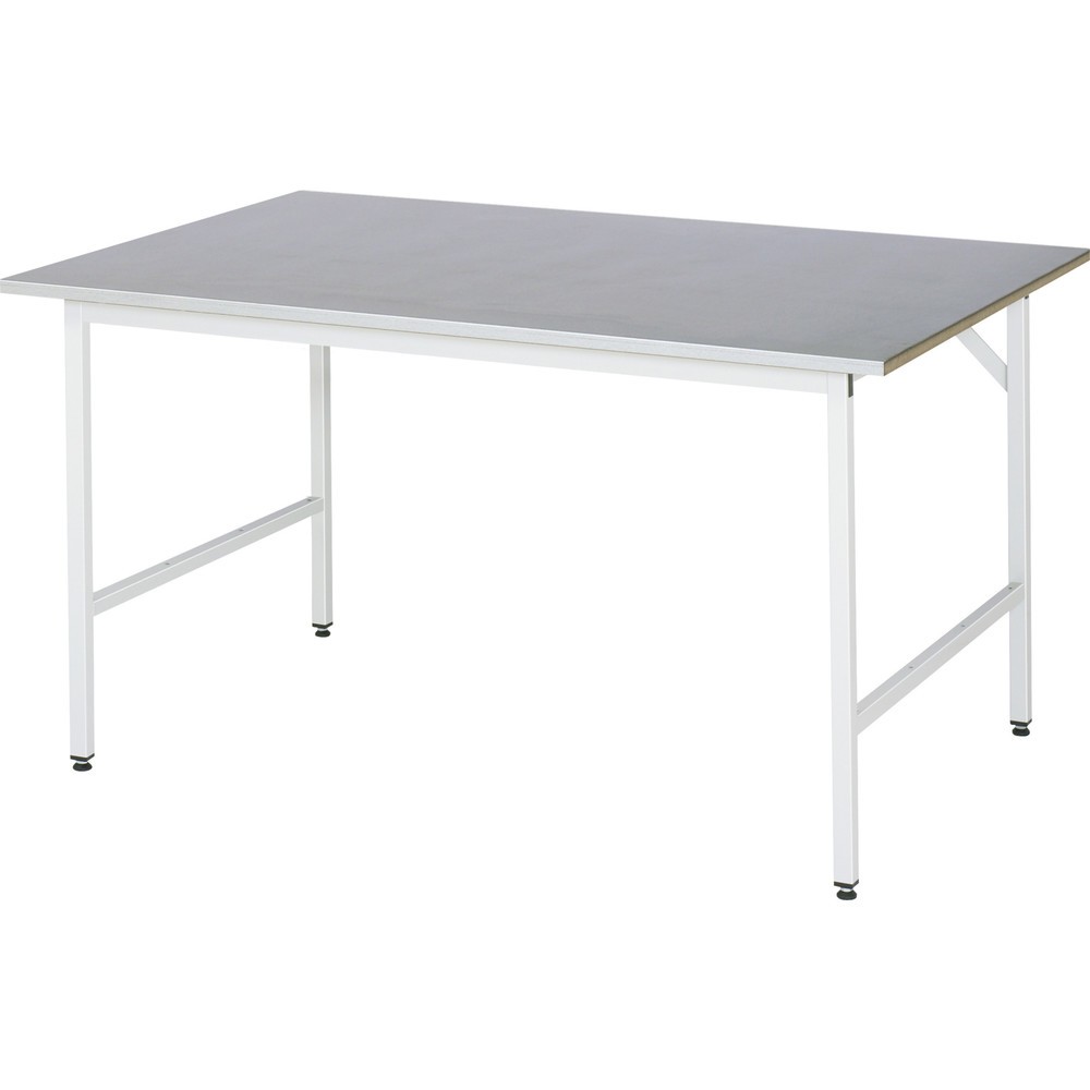 Produktabbildung Nr. 1: RAU höhenverstellbarer Werktisch Serie JERRY, HxBxT 800-850 x 1.500 x 1.000 mm, Arbeitsplatte Edelstahlblech-Belag