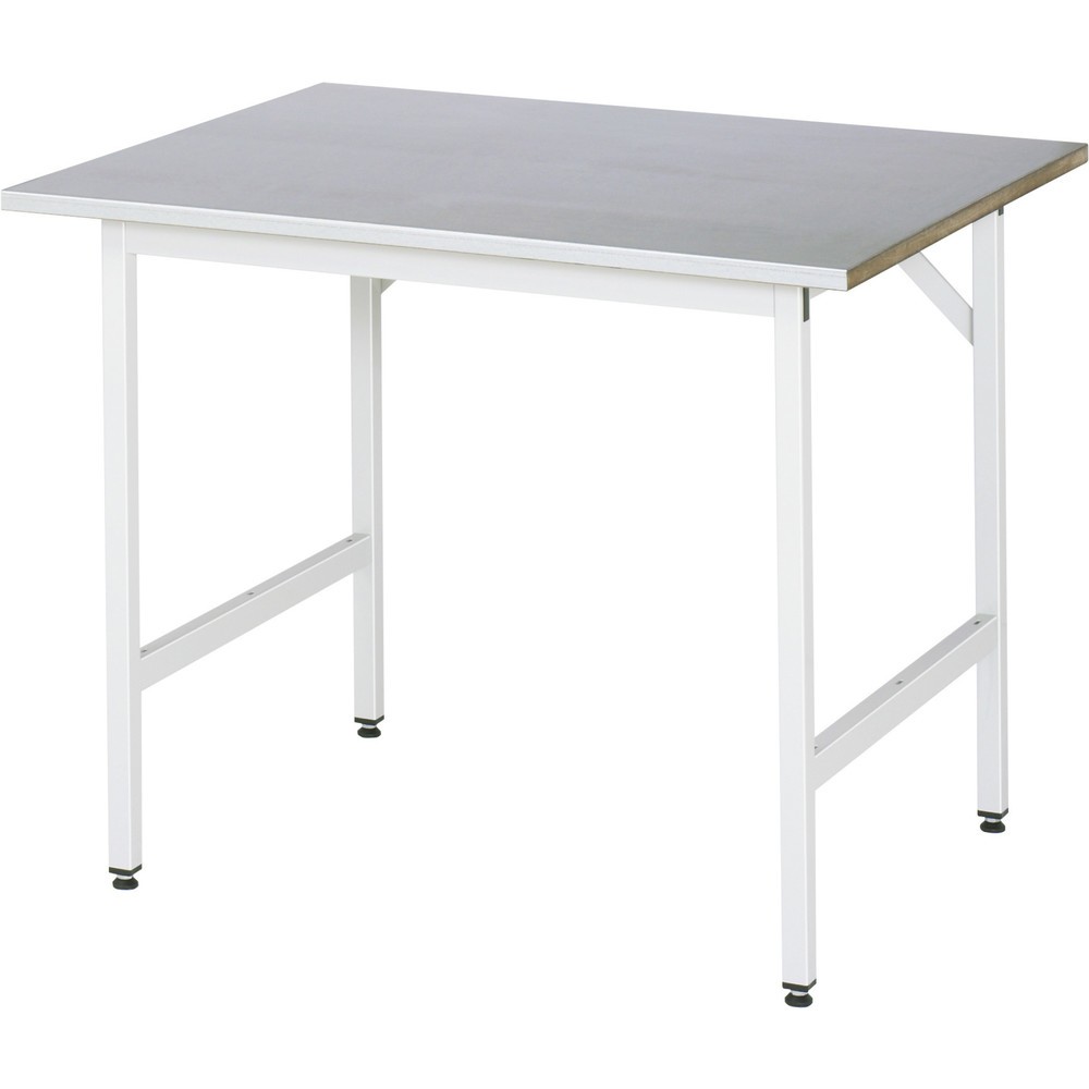 Produktabbildung Nr. 1: RAU höhenverstellbarer Werktisch Serie JERRY, HxBxT 800-850 x 1.000 x 1.000 mm, Arbeitsplatte Stahlblech-Belag