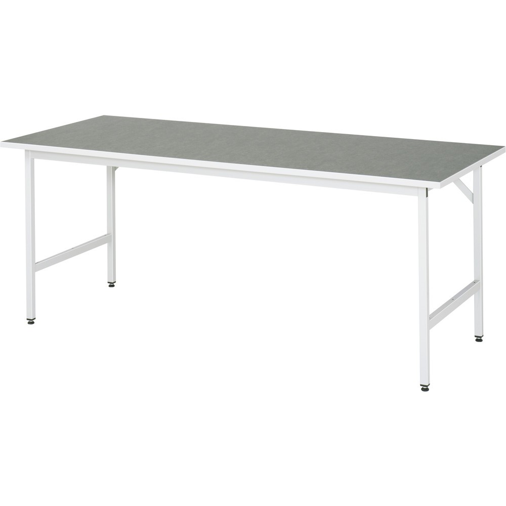 Produktabbildung Nr. 1: RAU höhenverstellbarer Werktisch Serie JERRY, HxBxT 800-850 x 2.500 x 800 mm, Arbeitsplatte Universal-/Linoleum-Belag