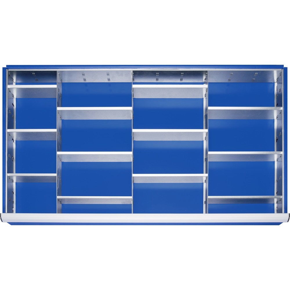 Illustration du produit: RAU Jeu de compartimentage pour tiroir, HxlxP 90 x 1 055 x 560 mm, avec jeu de 4 baguettes perforées et 3 parois de séparation, taille XXL pour hauteur de façade 120-150 mm