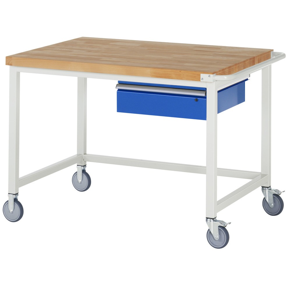 Produktabbildung: RAU mobile Werkbank Serie 8000, HxBxT 880 x 1.250 x 900 mm, mit 1 Schublade rechts