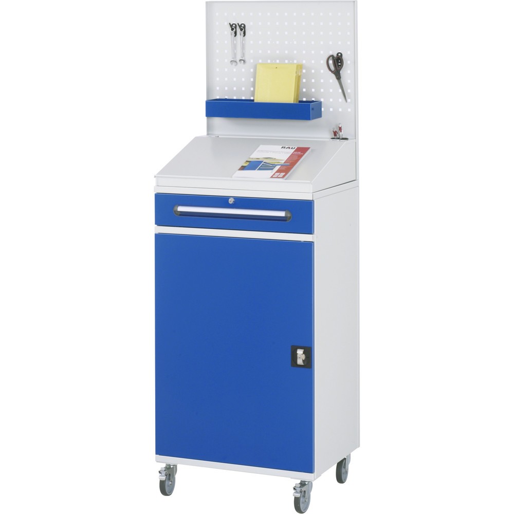 Produktabbildung Nr. 2: RAU mobiles Stehpult, HxBxT 1.235-1.895 x 650 x 520 mm, Schubladen 1 x 80, 1 x 120 mm