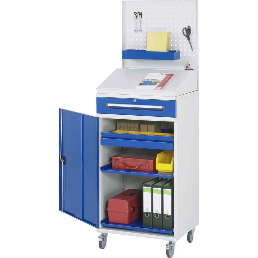 Produktabbildung Nr. 3: RAU mobiles Stehpult, HxBxT 1.235-1.895 x 650 x 520 mm, Schubladen 1 x 80, 1 x 120 mm