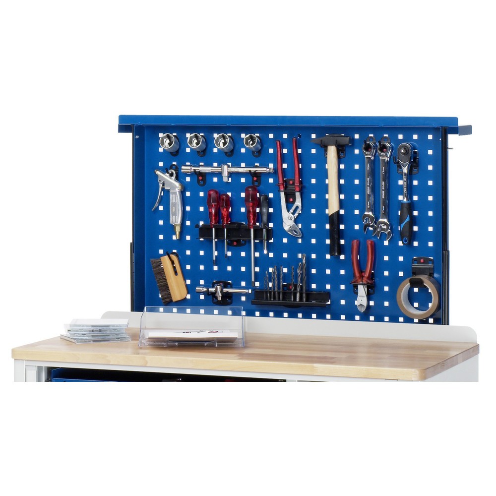 Illustration du produit: RAU Panneau perforé escamotable pour chariot pour outils, plan de travail en hêtre