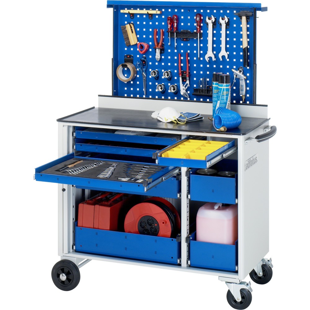 Produktabbildung Nr. 2: RAU Panneau perforé escamotable pour chariot pour outils, surface métallique comprise