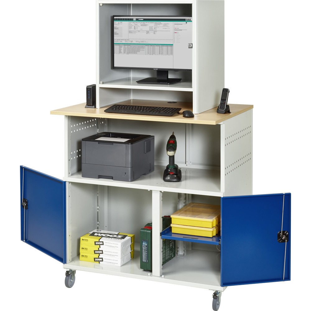 Illustration du produit: RAU Poste informatique avec boîtier d'écran, mobile