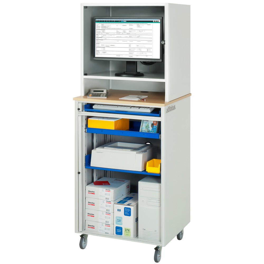 Produktabbildung Nr. 2: RAU Poste informatique, porte-clavier coulissant, 1 tiroir, mobile