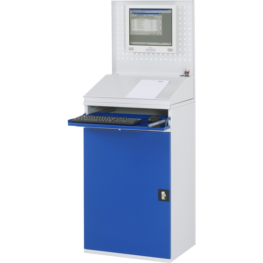 N° de l'image du produit 2 : RAU Armoire informatique, HxlxP 1 770 x 650 x 520 mm, avec 1 porte battante et porte-clavier coulissant