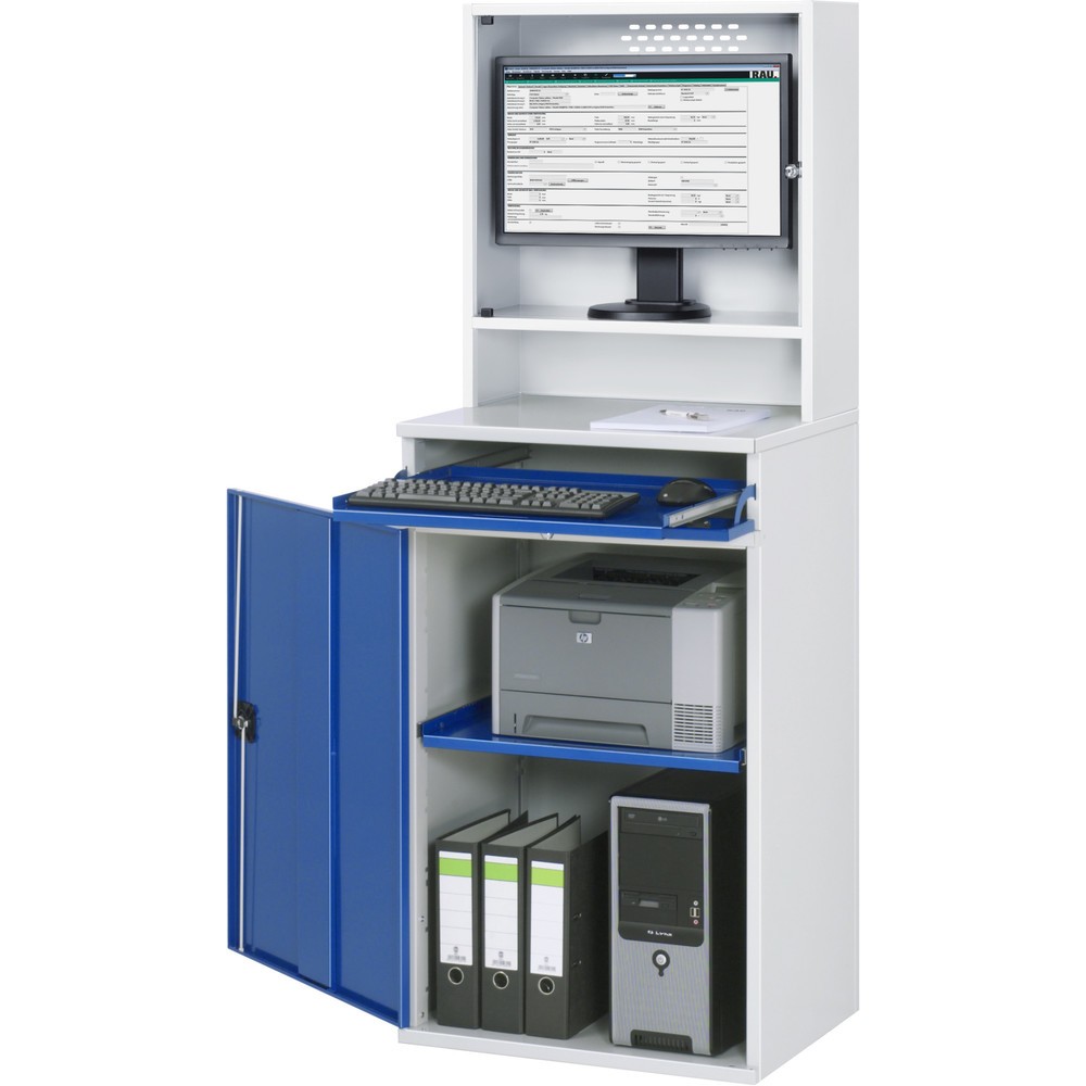 Produktabbildung Nr. 3: RAU Armoire informatique, HxlxP 1 770 x 650 x 520 mm, avec 1 porte battante, porte-clavier coulissant et casier pour écran