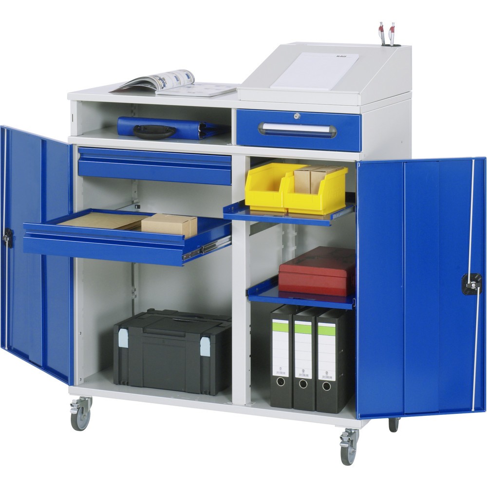 Produktabbildung Nr. 1: RAU Pupitre mobile, HxlxP 1 185-1 345 x 1 100 x 520 mm, tiroirs 2 x 80, 1 x 120 mm