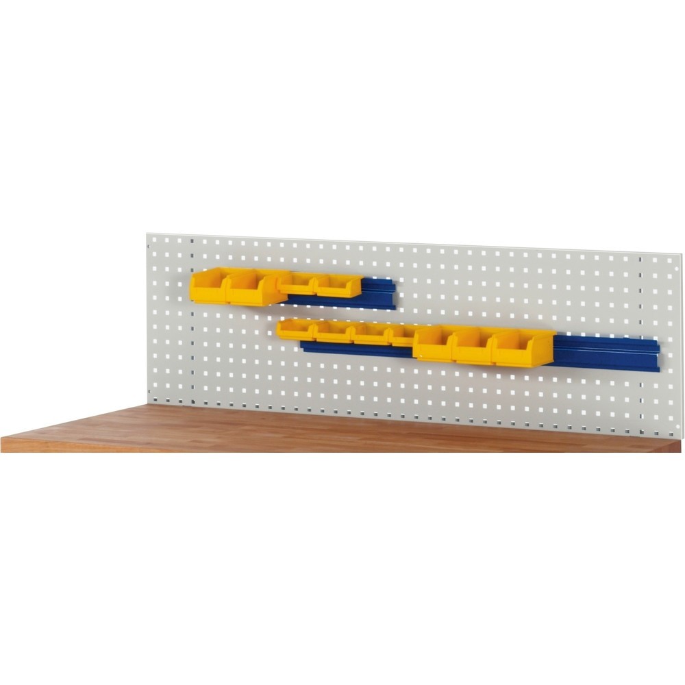 Produktabbildung Nr. 2: RAU Rail d’accrochage pour plaque perforée, pour accueillir des bacs à bec, HxlxP 65 x 450 x 20 mm