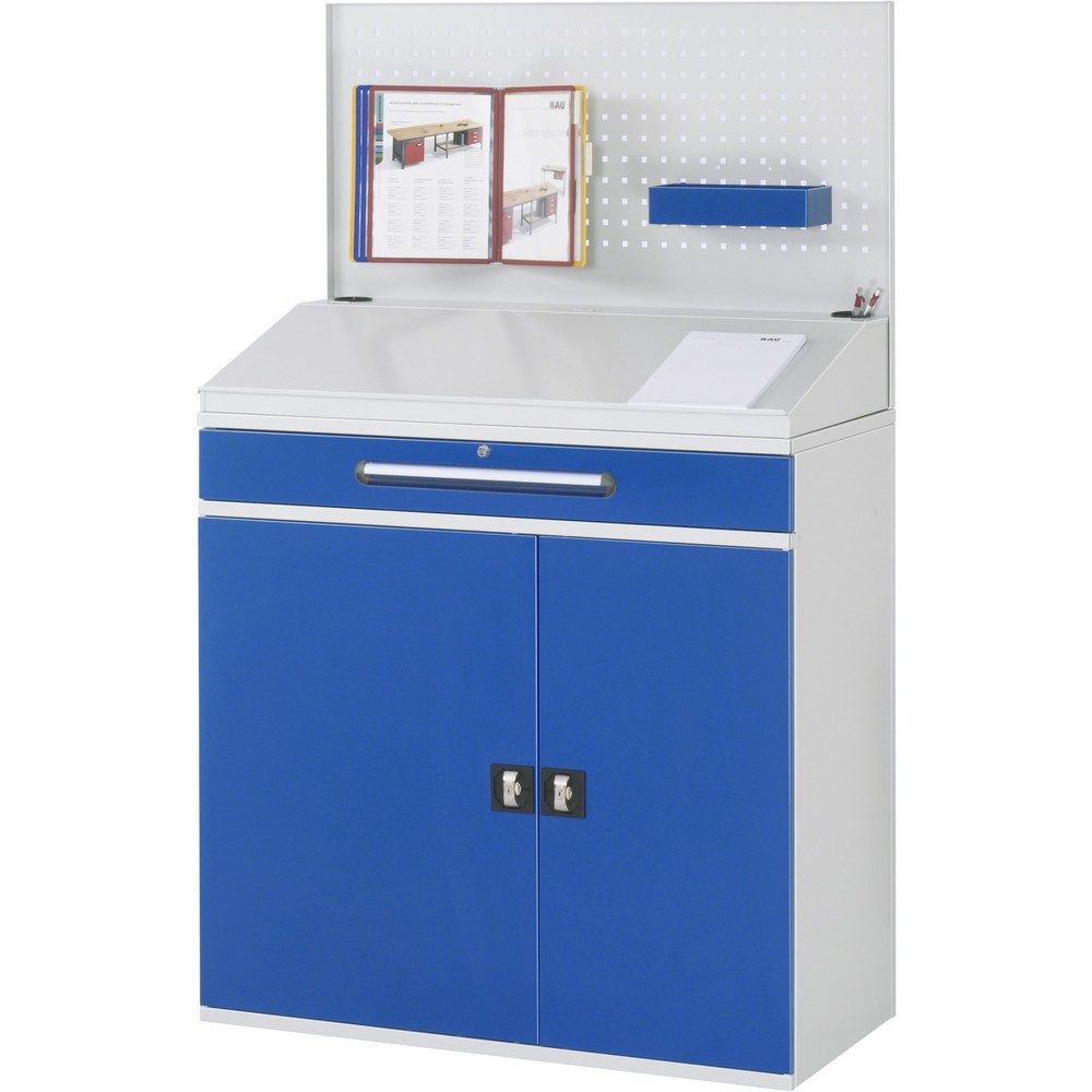 Produktabbildung Nr. 2: RAU Stehpult, HxBxT 1.110-1.770 x 1.100 x 520 mm, Schubladen 1 x 80, 1 x 120 mm