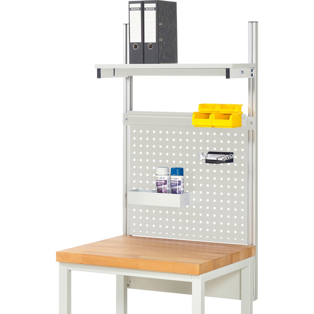 Illustration du produit: RAU Structure système, HxlxP 1 130 x 750 x 350 mm, avec 1 étagère au plateau mélaminé et 1 rail de fixation, jeu complet 01 pour largeur de produit 750 mm