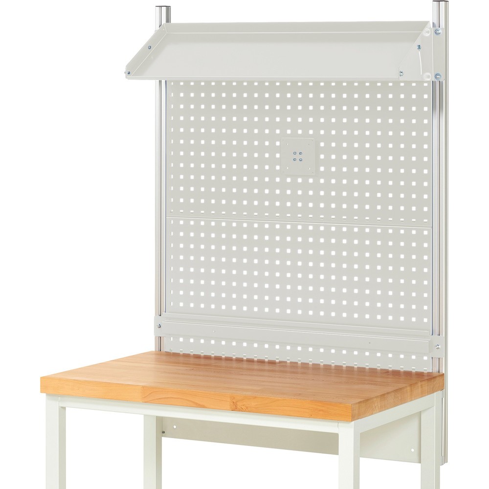 Produktabbildung Nr. 2: RAU Structure système, HxlxP 1 130 x 1 000 x 350 mm, avec 1 tablette en métal inclinable, 1 rail de fixation et 1 support pour écran plat, jeu complet 02 pour largeur de produit 1 000 mm