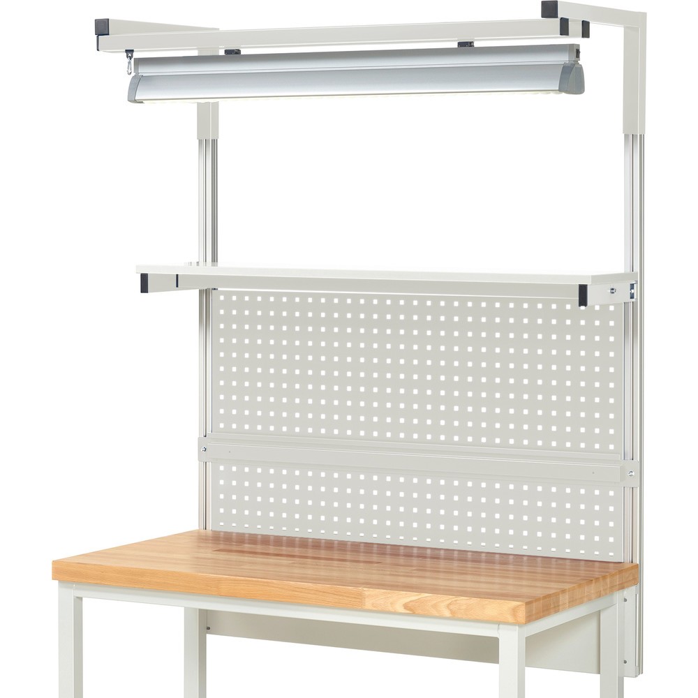 Produktabbildung Nr. 2: RAU Structure système, HxlxP 1 380 x 1 250 x 350 mm, avec 1 étagère, 1 rail de fixation, 1 paire de consoles et 1 lampe, jeu complet 04 pour largeur de produit 1 250 mm