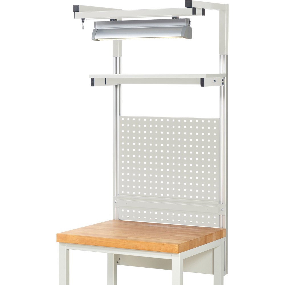 Produktabbildung Nr. 2: RAU Structure système, HxlxP 1 380 x 750 x 350 mm, avec 1 étagère, 1 rail de fixation, 1 paire de consoles et 1 lampe, jeu complet 04 pour largeur de produit 750 mm