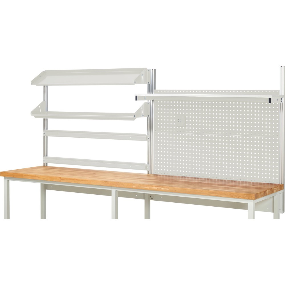 Produktabbildung Nr. 2: RAU Structure système, HxlxP 1 130 x 3 000 x 3 000 mm, avec 1 étagère, 2 rails de fixation, 2 tablettes en métal inclinables et 1 support pour écran plat, jeu complet 05 pour largeur de produit 3 000 mm