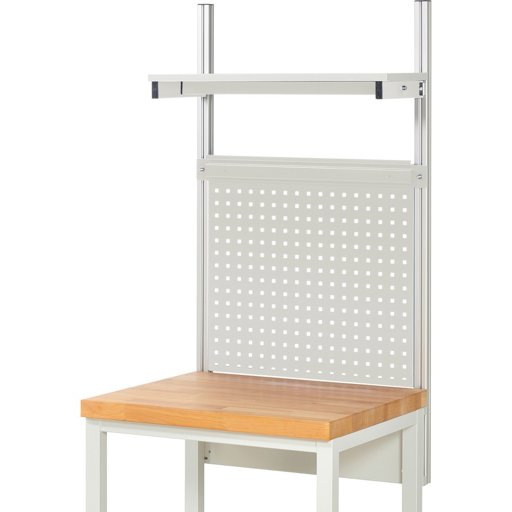 Produktabbildung Nr. 2: RAU Werkbank-Aufbau, HxBxT 1.130 x 750 x 350 mm, mit 1 Etagenboard melaminharzbeschichtete Platte und 1 Halteschiene, Komplettset 01 für Produktbreite 750 mm