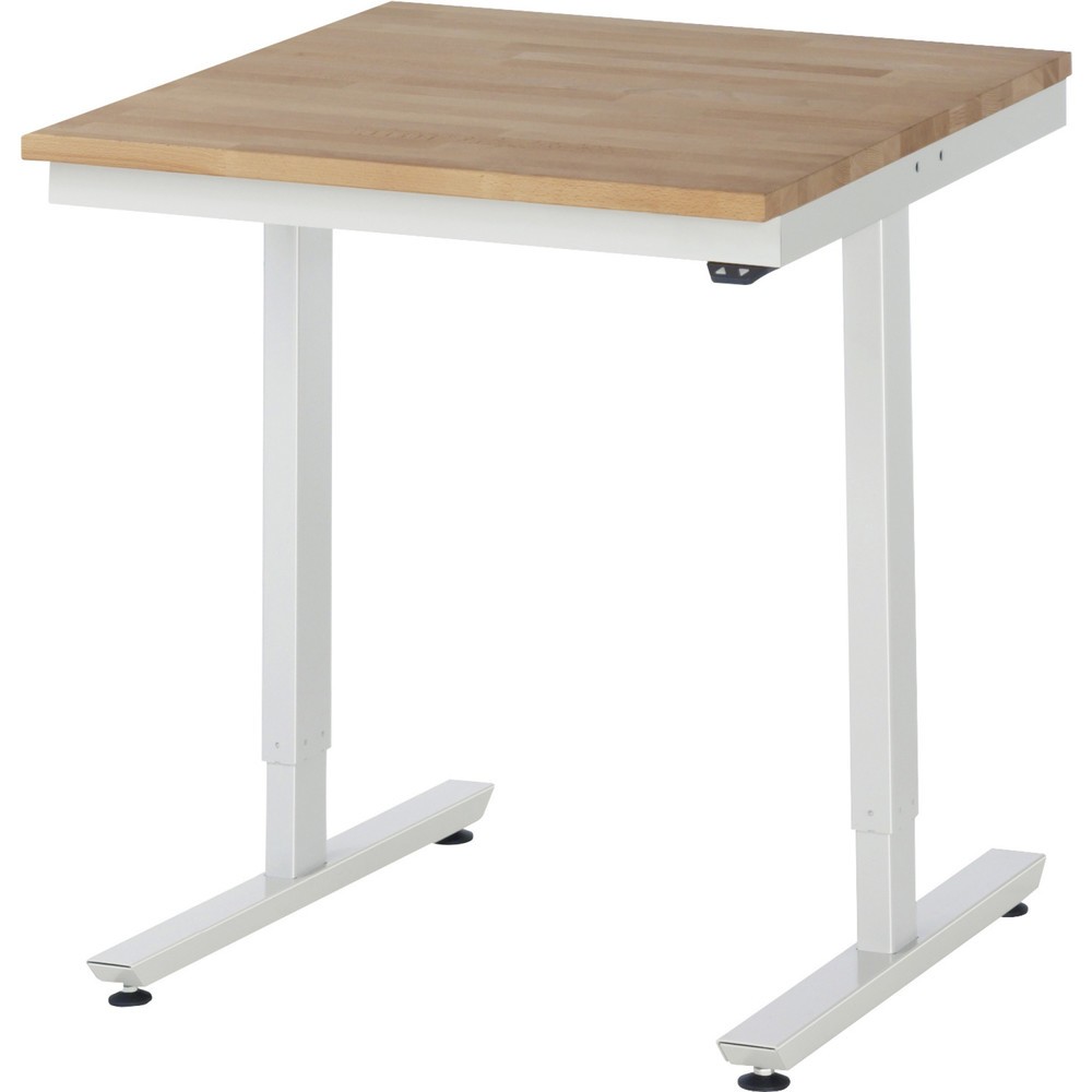 Illustration du produit: RAU Table de travail à réglage électrique de la hauteur Série adlatus 300, HxlxP 720-1 120 x 750 x 800 mm, plan de travail en hêtre massif