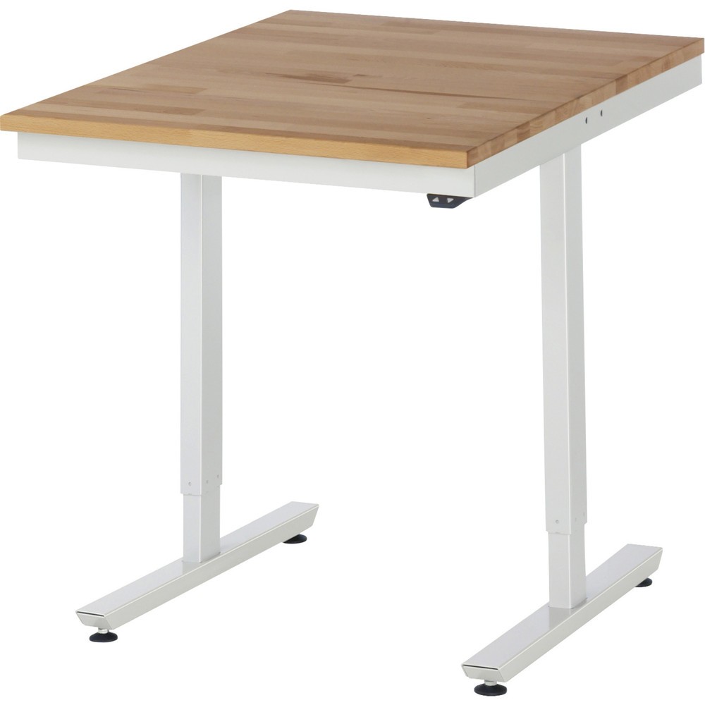 Illustration du produit: RAU Table de travail à réglage électrique de la hauteur Série adlatus 300, HxlxP 720-1 120 x 750 x 1 000 mm, plan de travail en hêtre massif