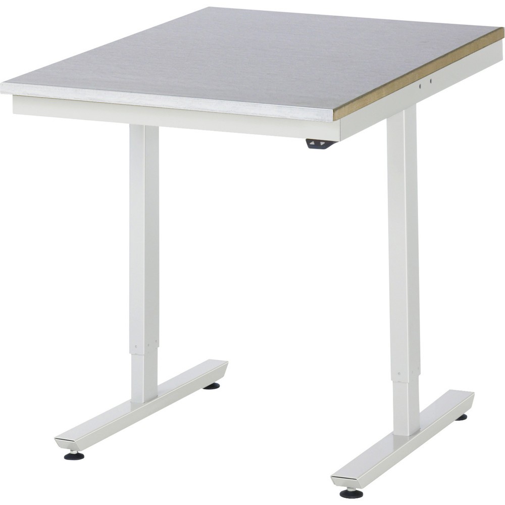 Illustration du produit: RAU Table de travail à réglage électrique de la hauteur Série adlatus 300, HxlxP 720-1 120 x 750 x 1 000 mm, plan de travail avec revêtement en tôle d’acier inoxydable