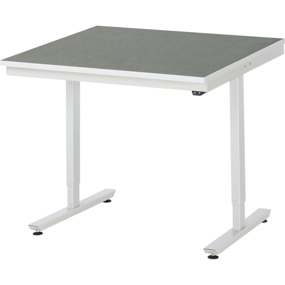 Illustration du produit: RAU Table de travail à réglage électrique de la hauteur Série adlatus 300, HxlxP 720-1 120 x 1 000 x 1 000 mm, plan de travail avec revêtement universel/linoléum