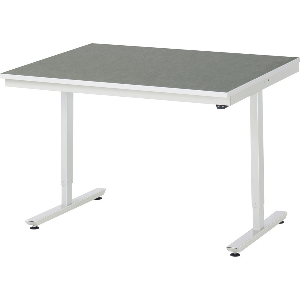Illustration du produit: RAU Table de travail à réglage électrique de la hauteur Série adlatus 300, HxlxP 720-1 120 x 1 250 x 1 000 mm, plan de travail avec revêtement universel/linoléum