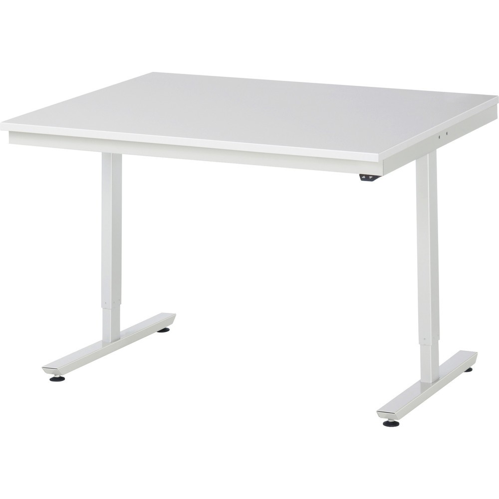 Illustration du produit: RAU Table de travail à réglage électrique de la hauteur Série adlatus 300, HxlxP 720-1 120 x 1 250 x 1 000 mm, plan de travail en revêtement mélamine EGB