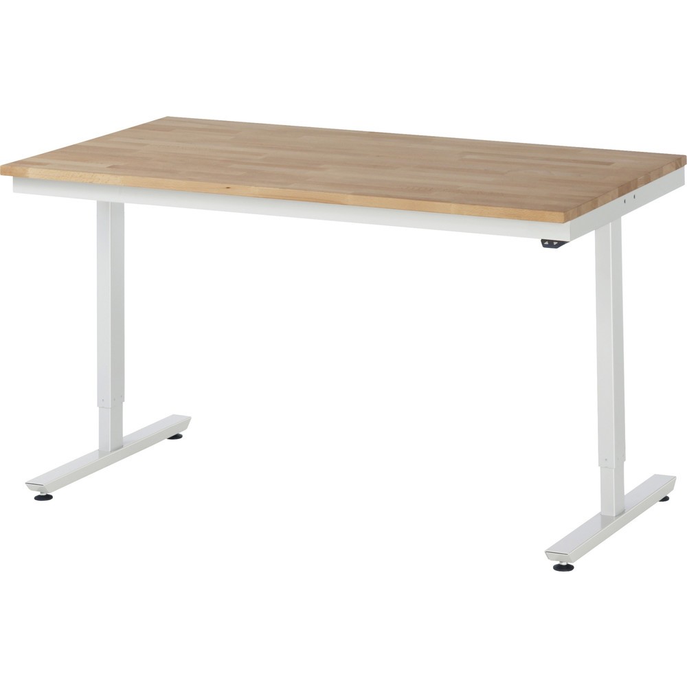 Illustration du produit: RAU Table de travail à réglage électrique de la hauteur Série adlatus 300, HxlxP 720-1 120 x 1 500 x 800 mm, plan de travail en hêtre massif