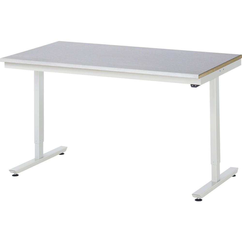 Illustration du produit: RAU Table de travail à réglage électrique de la hauteur Série adlatus 300, HxlxP 720-1 120 x 1 500 x 800 mm, plan de travail avec revêtement en tôle d’acier inoxydable