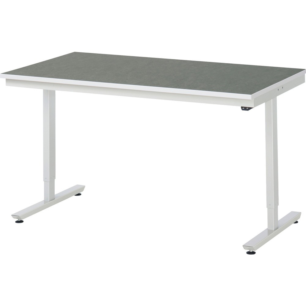 Illustration du produit: RAU Table de travail à réglage électrique de la hauteur Série adlatus 300, HxlxP 720-1 120 x 1 500 x 800 mm, plan de travail avec revêtement universel/linoléum