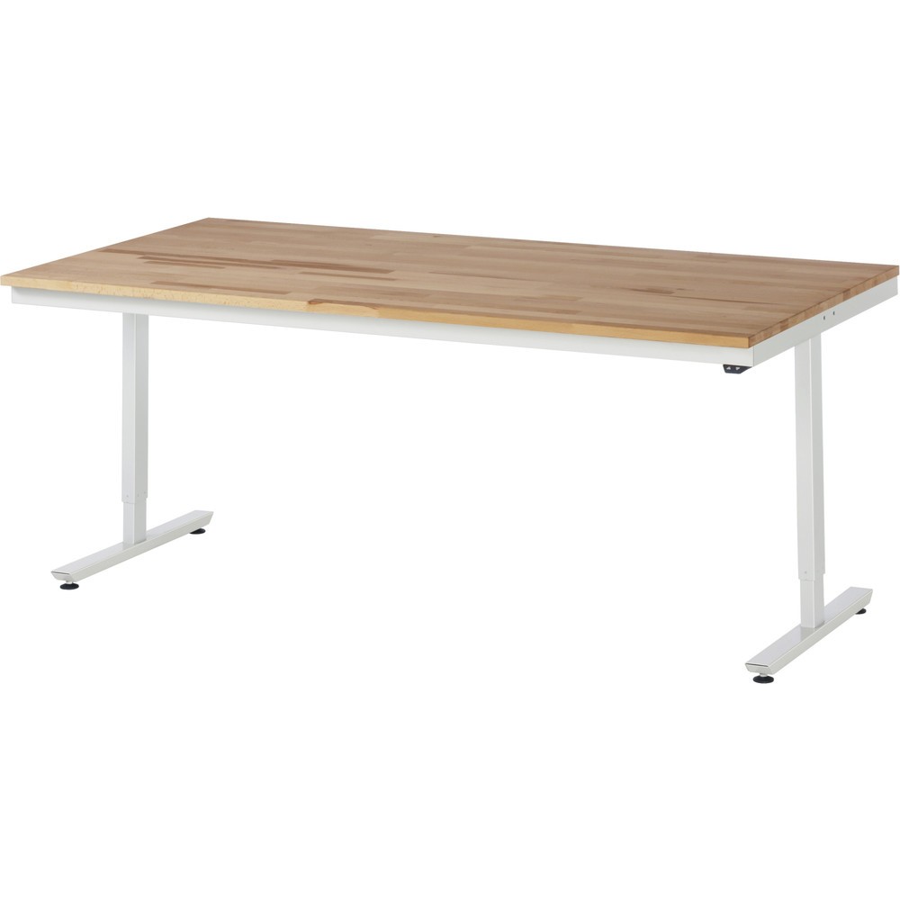 Produktabbildung Nr. 1: RAU Table de travail à réglage électrique de la hauteur Série adlatus 300, HxlxP 720-1 120 x 2 000 x 1 000 mm, plan de travail en hêtre massif