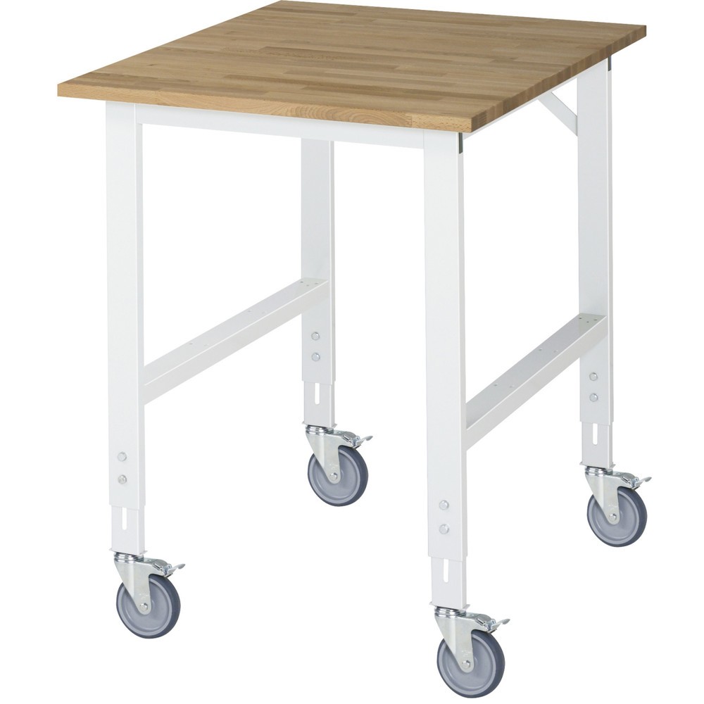 Produktabbildung Nr. 1: RAU Table de travail mobile réglable en hauteur Série TOM, hauteur 910-1 230 mm, lxP 750 x 1 000 mm, plan de travail en hêtre massif
