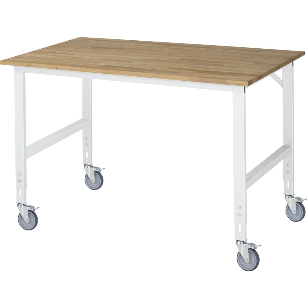 Produktabbildung Nr. 1: RAU Table de travail mobile réglable en hauteur Série TOM, hauteur 910-1 230 mm, lxP 1 500 x 1 000 mm, plan de travail en hêtre massif