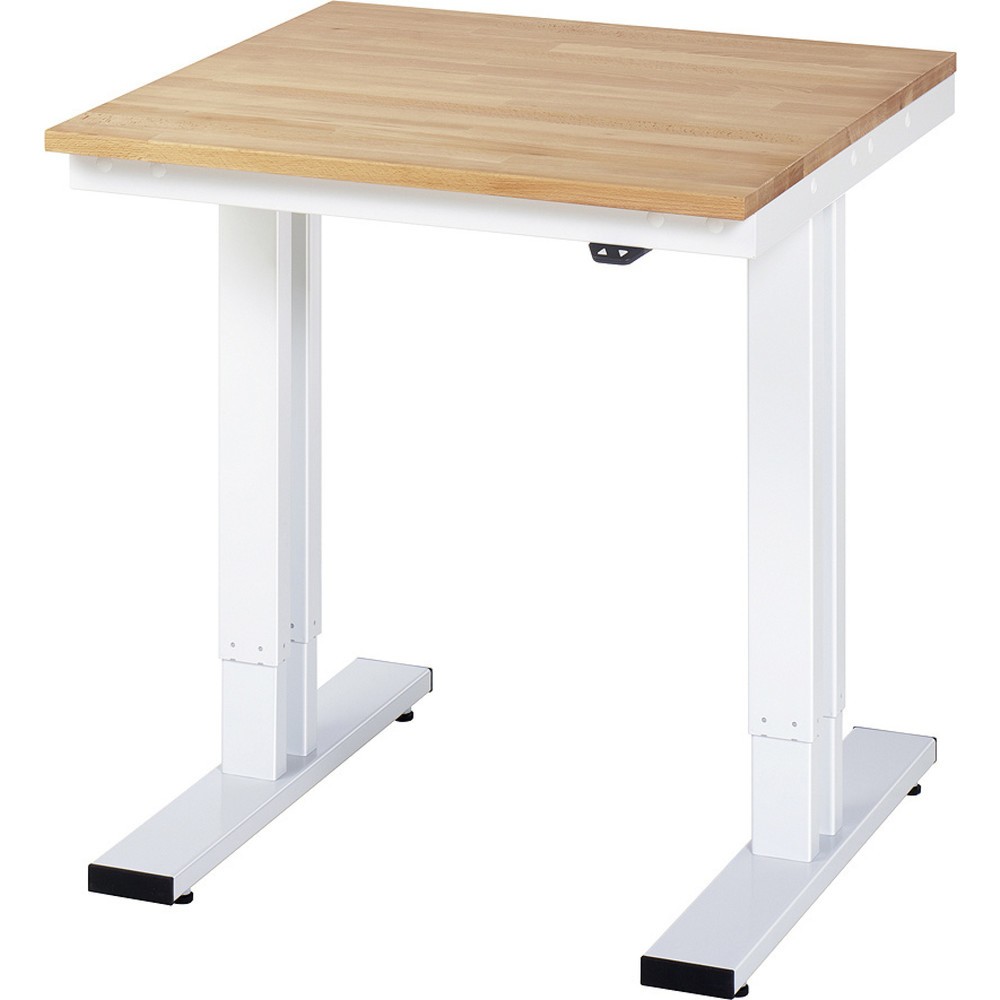 Illustration du produit: RAU Table pour poste de travail à réglage électrique de la hauteur série adlatus 300, HxlxP 720-1 120 x 750 x 800 mm, plan de travail en hêtre massif
