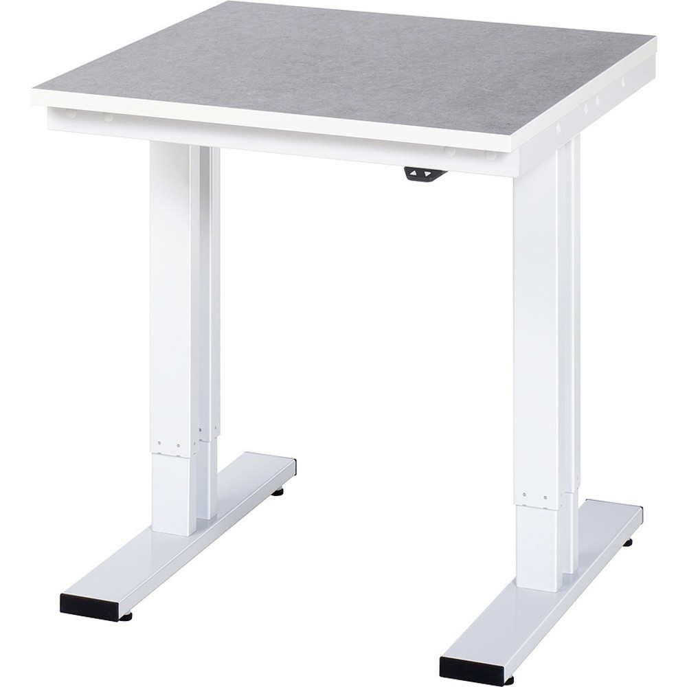 Illustration du produit: RAU Table pour poste de travail à réglage électrique de la hauteur série adlatus 300, HxlxP 720-1 120 x 750 x 800 mm, plan de travail en revêtement linoléum / universel